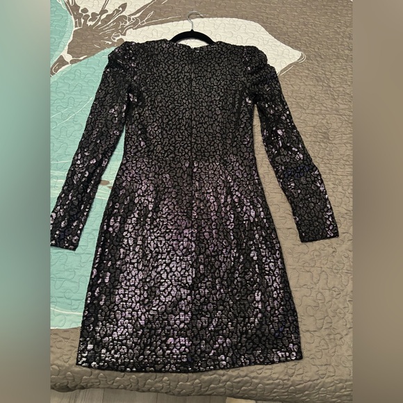 Aqua mini evening dress. Size smaller small. Color black/silver. - Picture 7 of 9